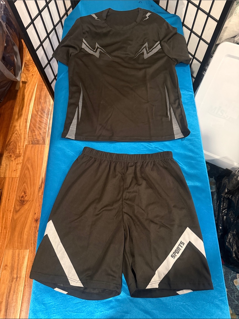 Men's Black Athletic Sports shirt and Shorts - Performance Running Shorts